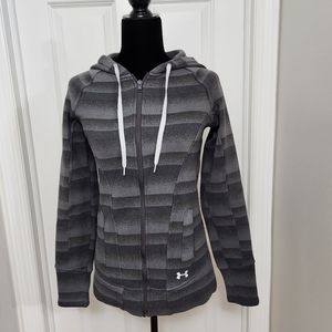 Under Armour Storm Gray Striped Hooded Full Zip Jacket